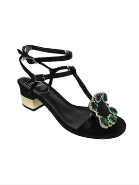 ROGER VIVIER Podium Crown Jewels Block Heel Sandals